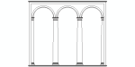 conjunto de tres arcos de arquitectura clásica