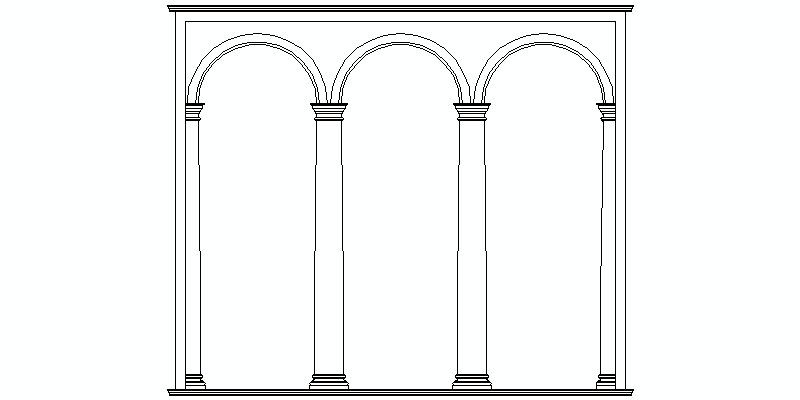 conjunto de tres arcos de arquitectura clásica