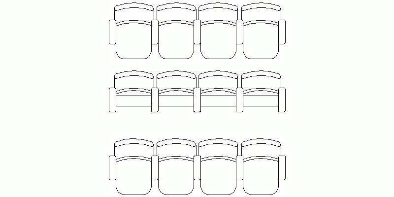 butacas de cine o teatro en planta
