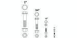 serie de tornillos de 1" a 1/4"