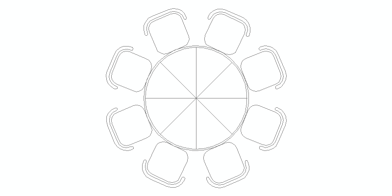 mesa circular de 8 personas