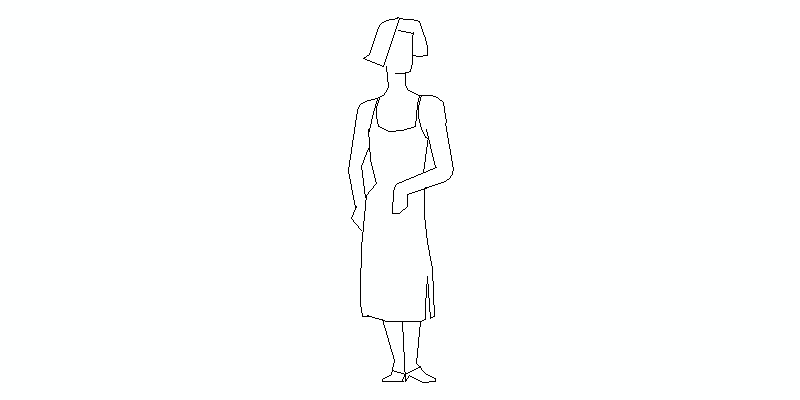 silueta de persona, mujer en alzado