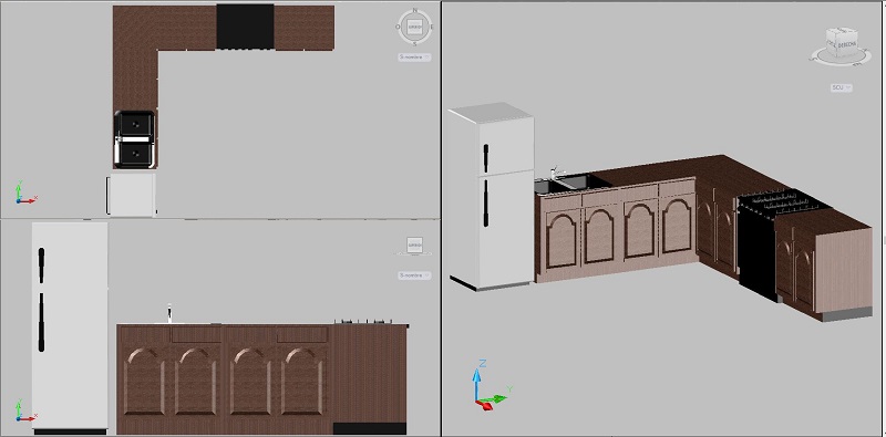 mobiliario de cocina en 3 dimensiones