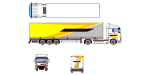 camión articulado de 5 ejes, vistas completas