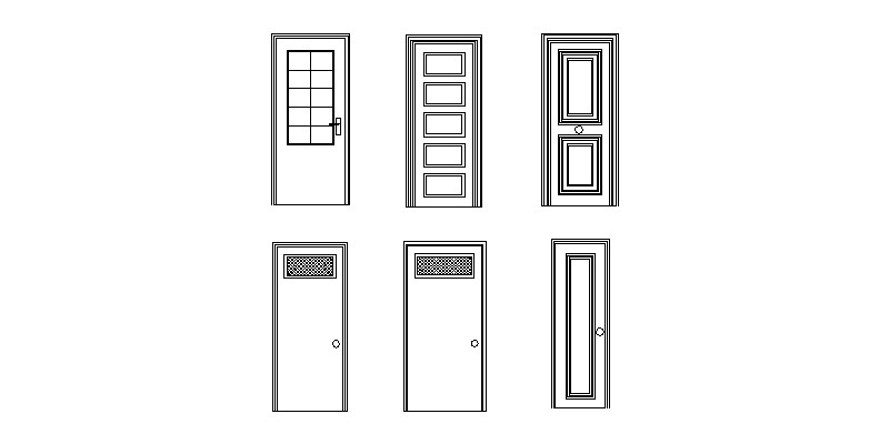 6 diseños en 2d puertas en alzado