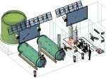 Conjunto de equipos e instalaciones de boiler en 3 dimensiones.
