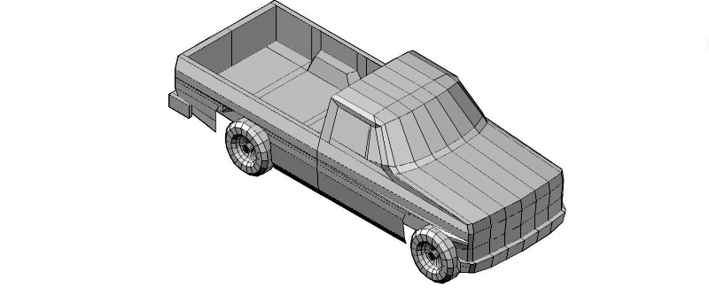 Camioneta - Pick Up en vista en 3 dimensiones