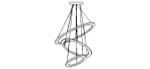 lámpara colgante de aros, en alzado, 2 dimensiones