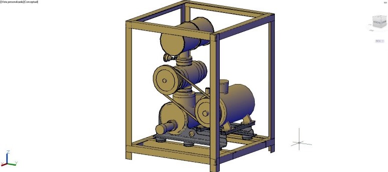 motor en bancada en 3 dimensiones