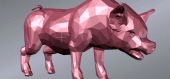 cerdo realista en 3 dimensiones.