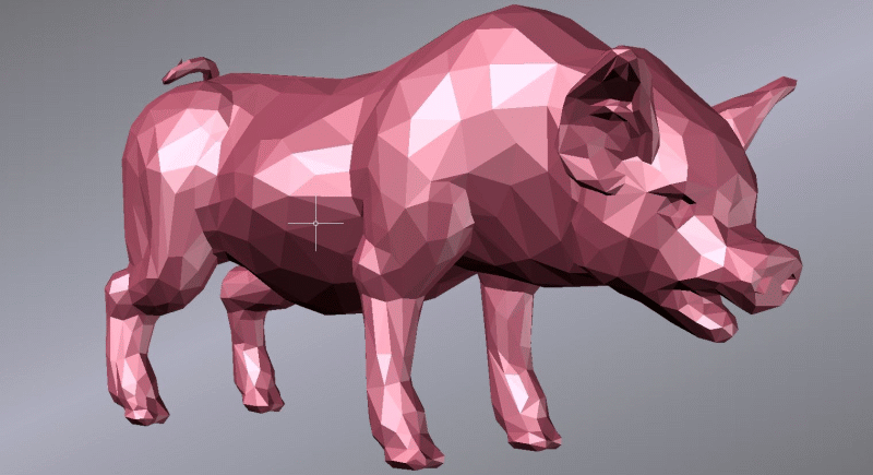 cerdo realista en 3 dimensiones.