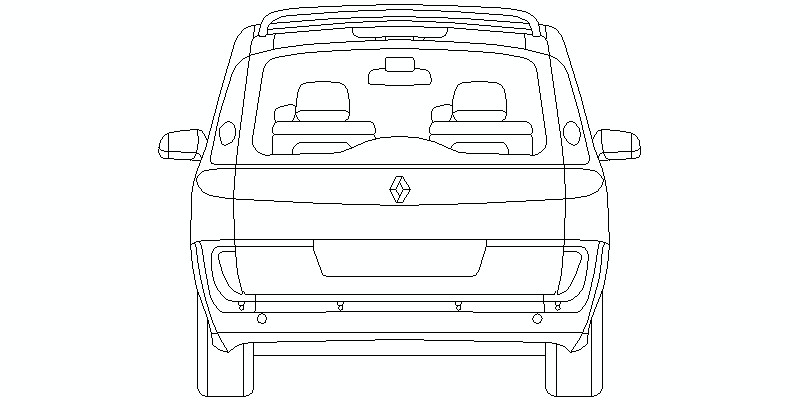 Vista en alzado frontal de Renault Espace.