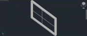 Marco de ventana de dimensiones 2 x 1 metro en 3 dimensiones