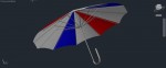 paraguas abierto en 3 dimensiones