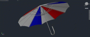 paraguas abierto en 3 dimensiones