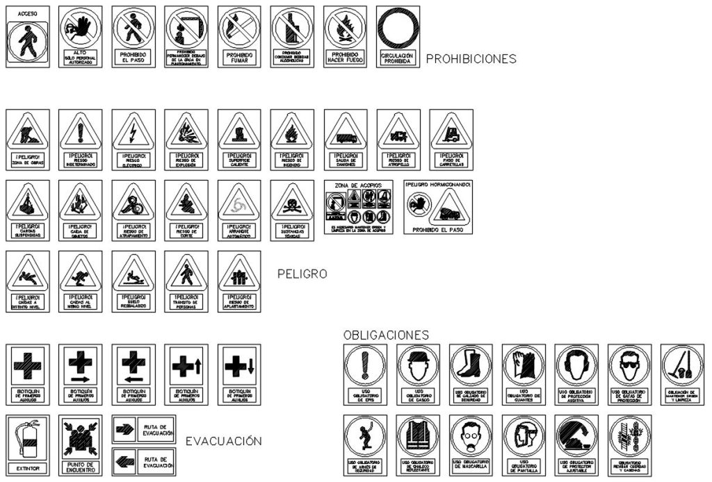 señales de seguridad y salud con carteles de obra